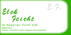 elek feicht business card